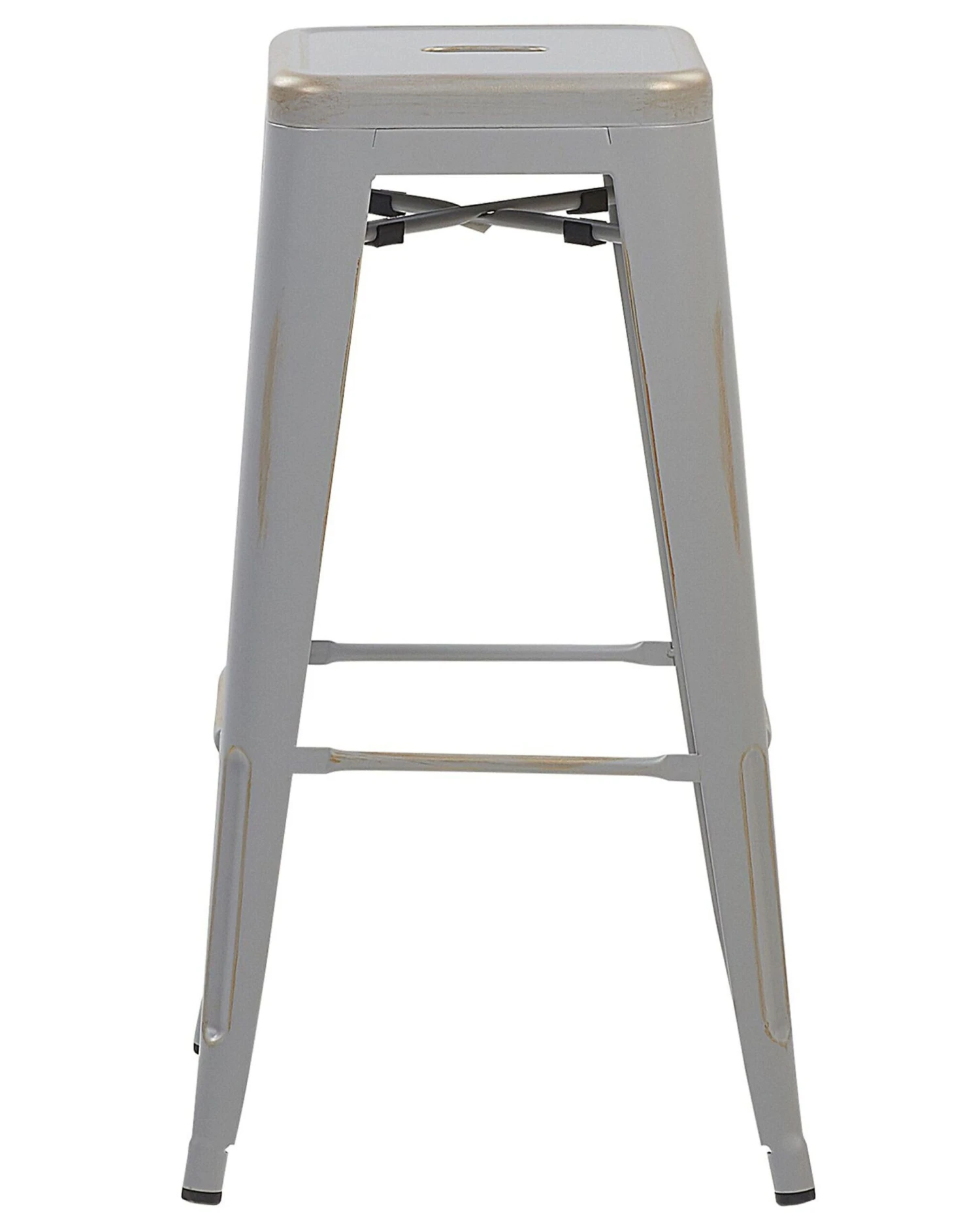 Set Of 2 Metal Stools 76 Cm Silver With Gold CABRILLO - Image 4