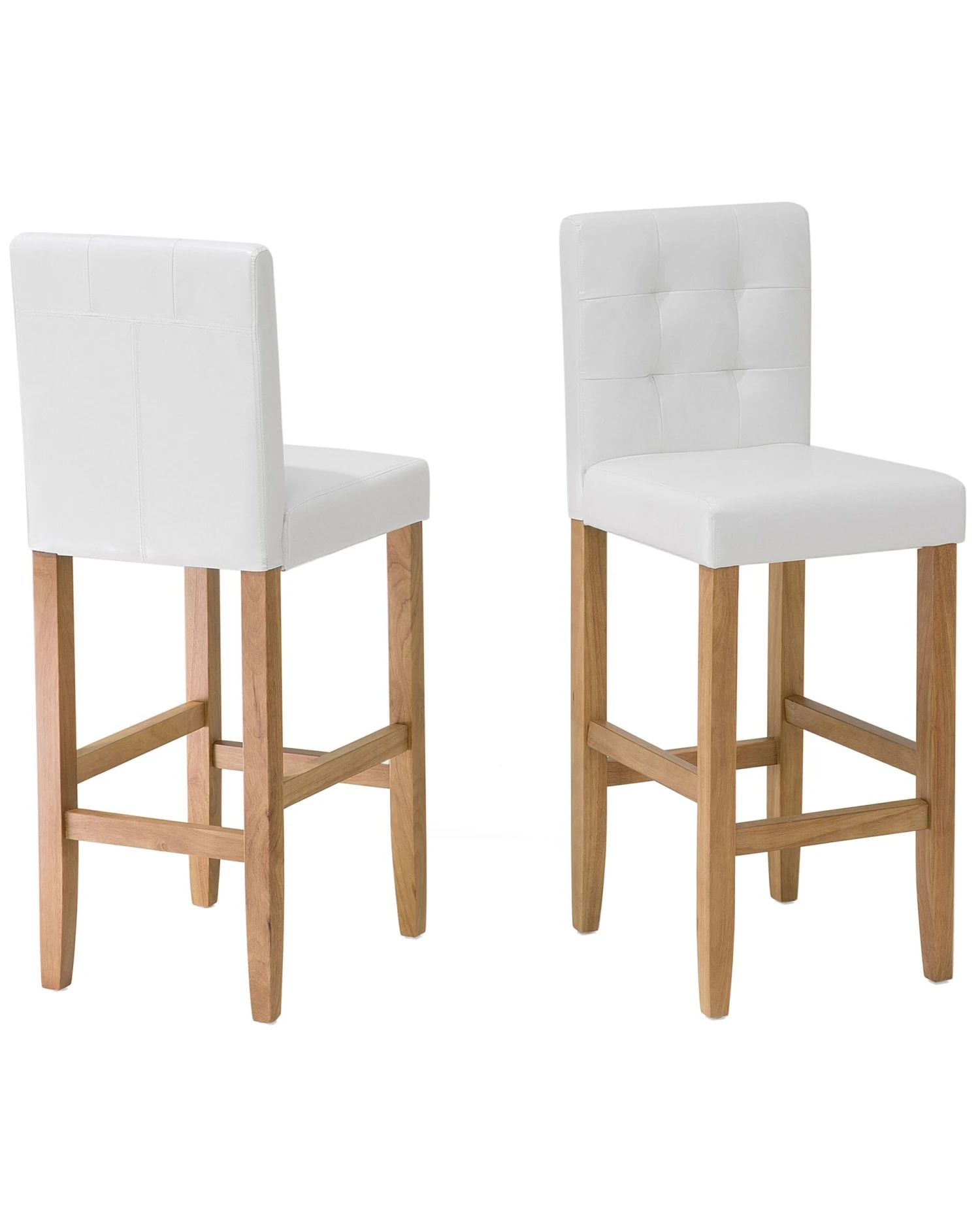 Set Of 2 Bar Chairs Faux Leather Off-White MADISON - Image 3