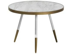 Coffee Table White Marble Effect With Gold RAMONA