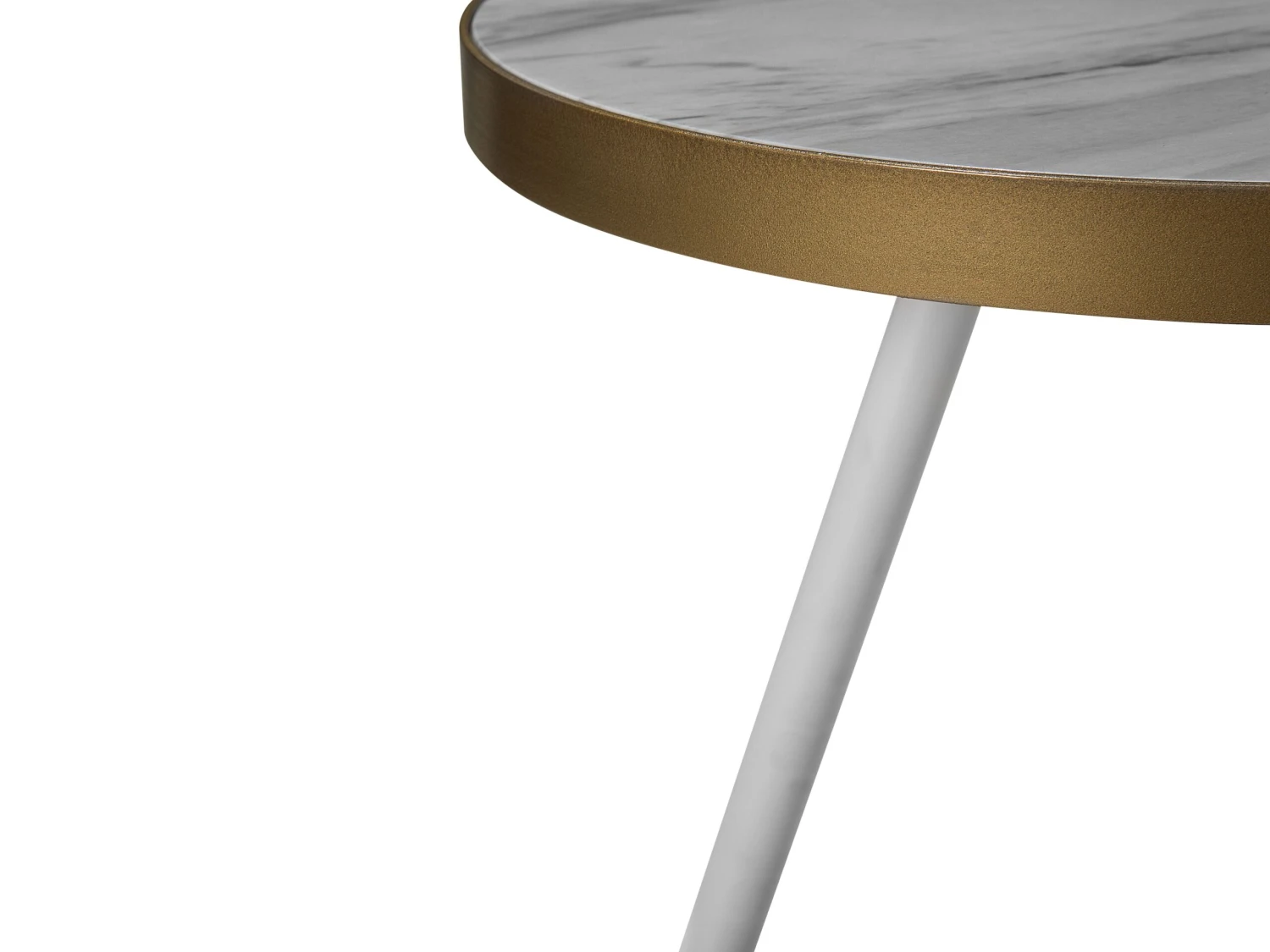Side Table White Marble Effect With Gold RAMONA - Image 8
