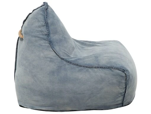 Denim Bean Bag Chair Blue DROP - Image 6
