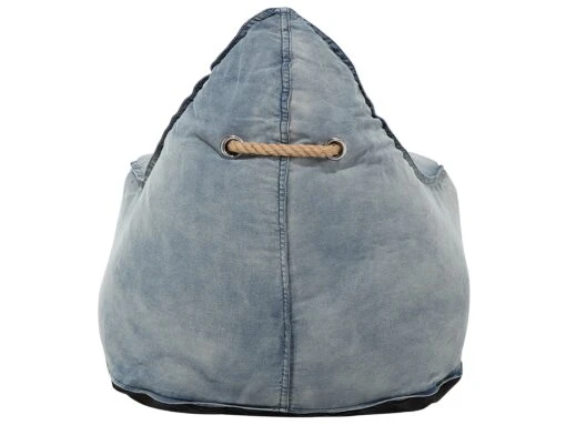 Denim Bean Bag Chair Blue DROP - Image 7