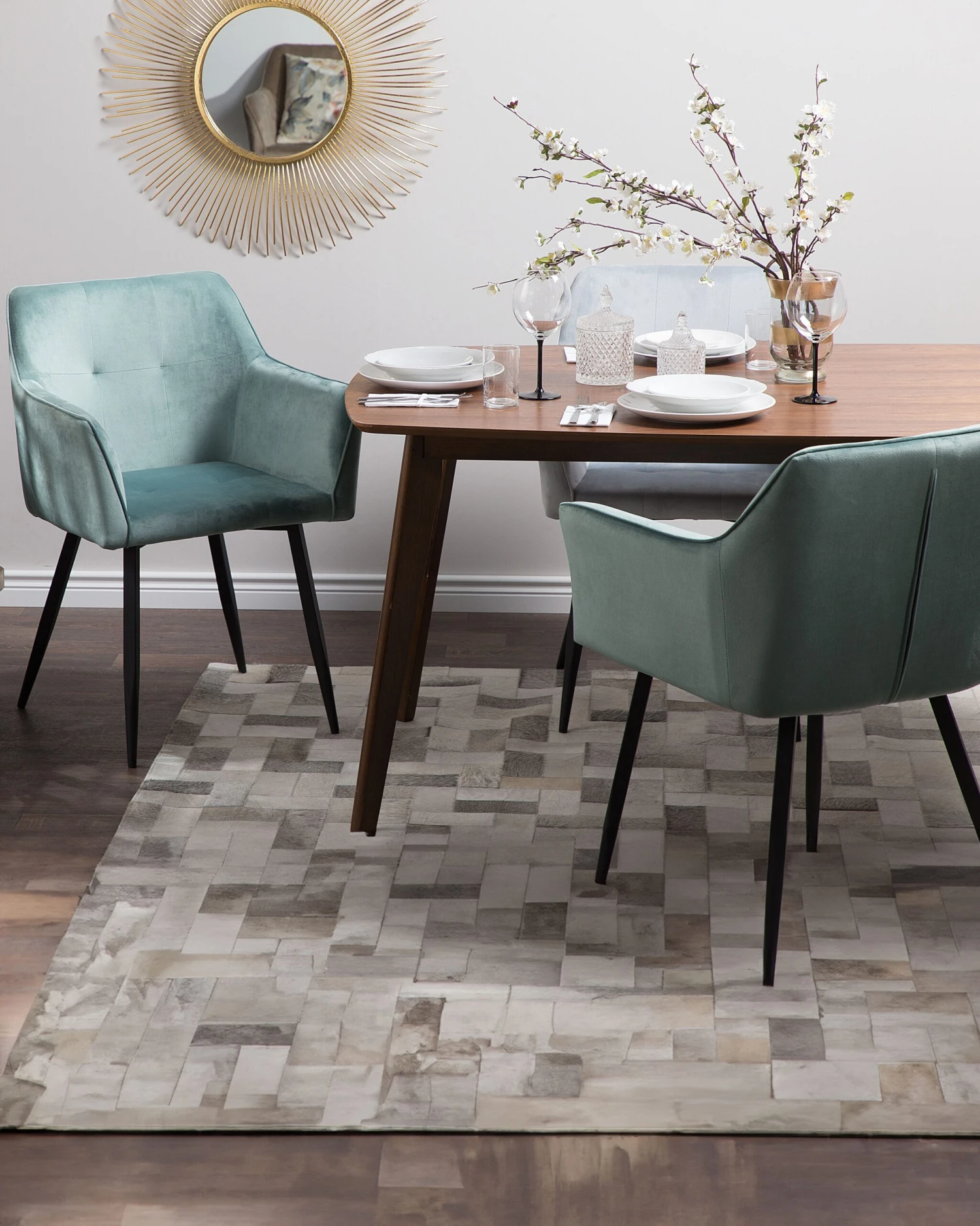 Set Of 2 Velvet Dining Chairs Mint Green JASMIN - Image 2