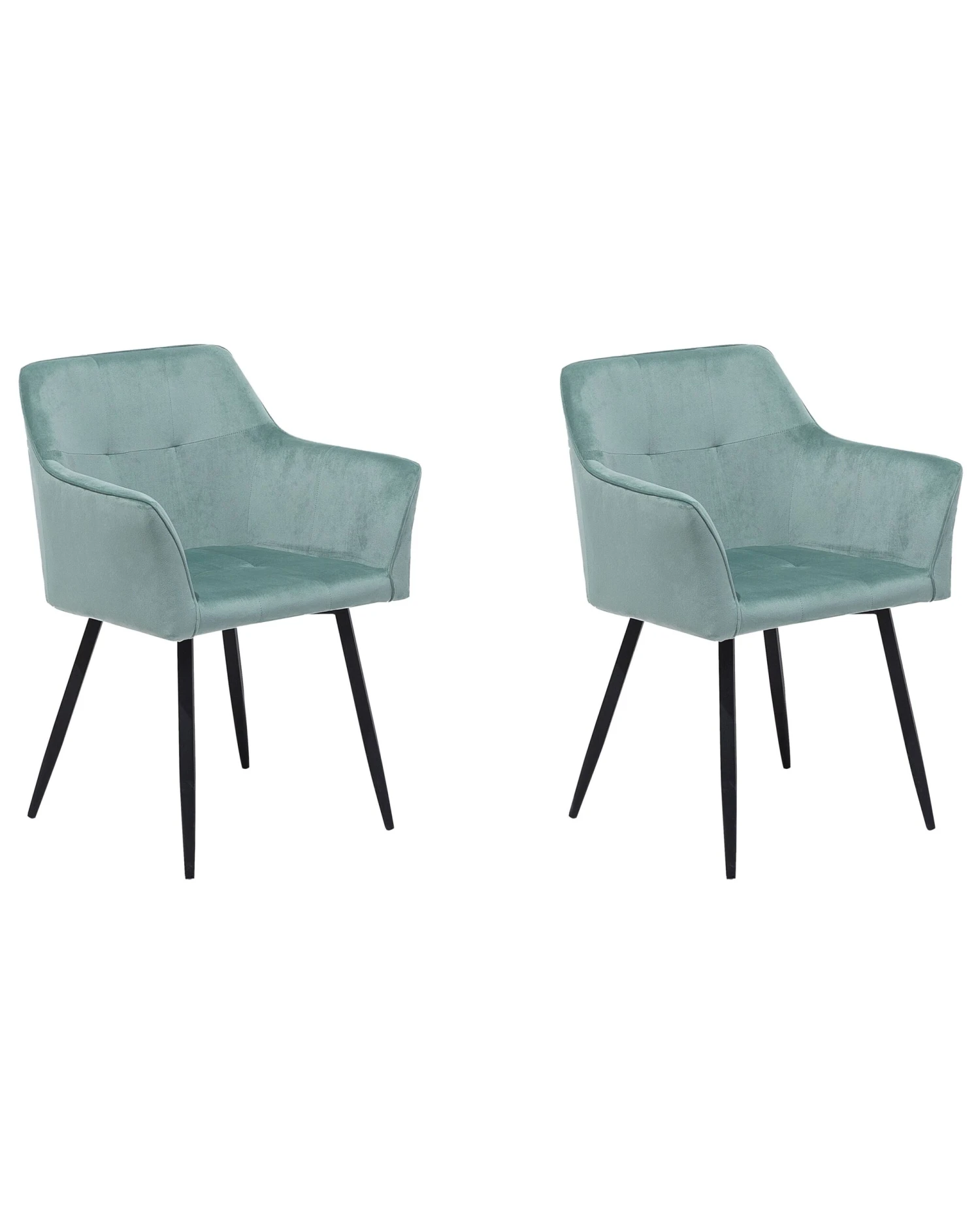 Set Of 2 Velvet Dining Chairs Mint Green JASMIN
