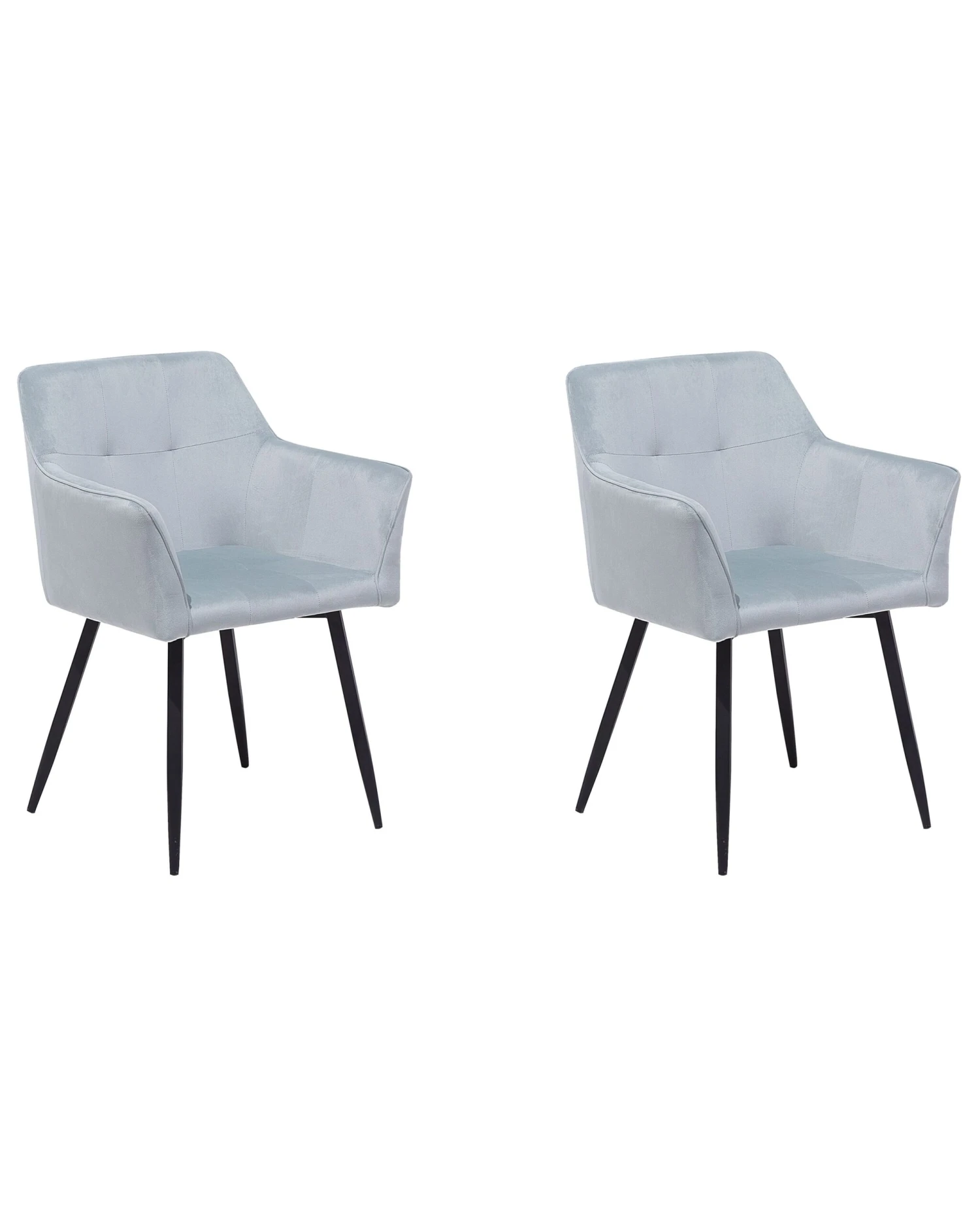 Set Of 2 Velvet Dining Chairs Grey JASMIN