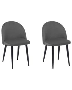 Set Of 2 Velvet Dining Chairs Grey VISALIA