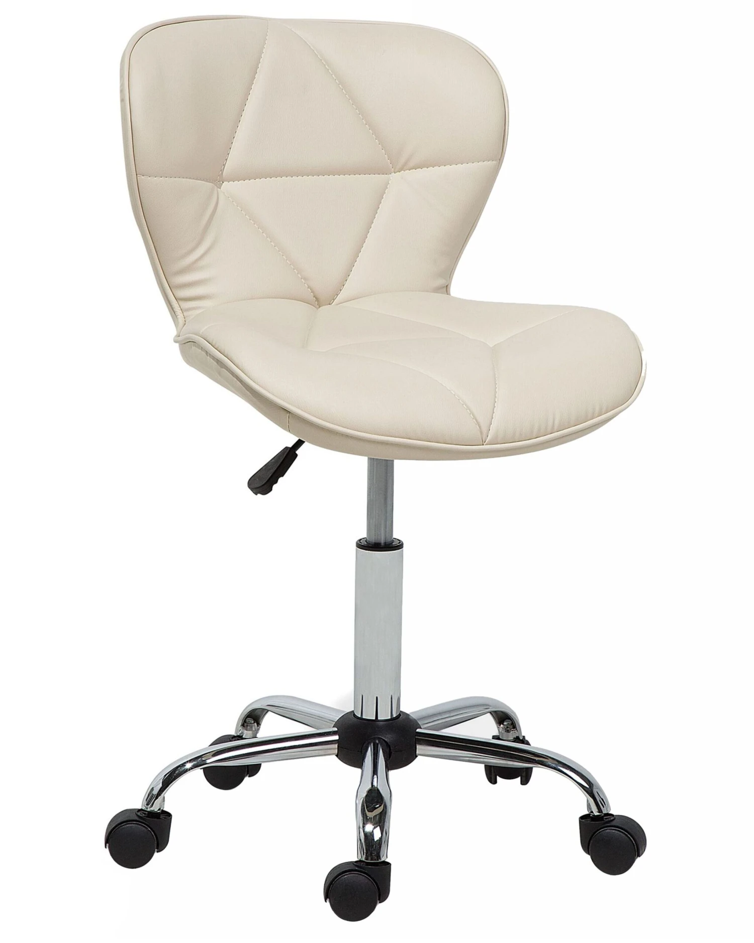 Faux Leather Armless Desk Chair Beige VALETTA