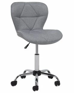 Fabric Armless Desk Chair Grey VALETTA