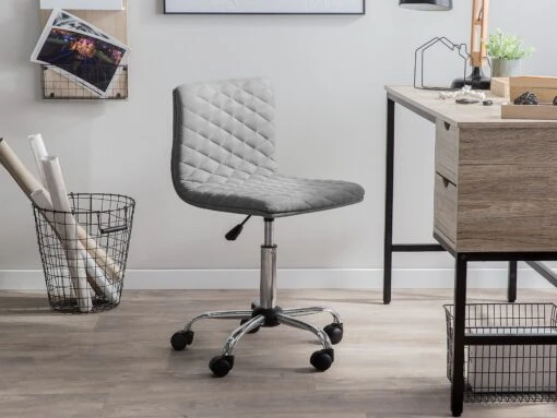 Fabric Armless Desk Chair Grey ORLANDO - Image 2