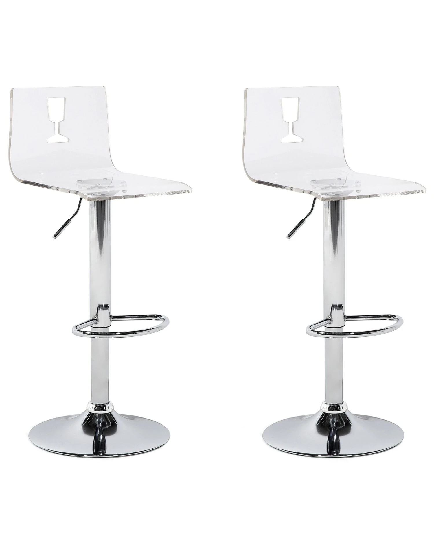 Set Of 2 Swivel Bar Stools Transparent White BUSAN
