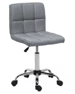 Fabric Armless Desk Chair Grey MARION