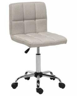 Fabric Armless Desk Chair Beige MARION