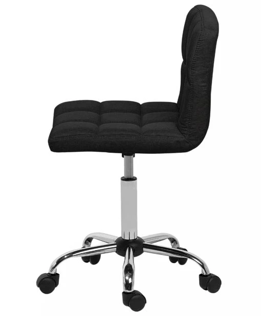 Fabric Armless Desk Chair Black MARION - Image 4