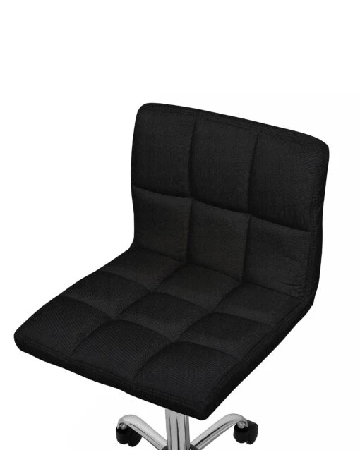 Fabric Armless Desk Chair Black MARION - Image 6
