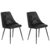 Set Of 2 Dining Chairs Faux Leather Black VALERIE
