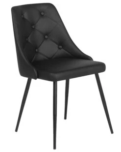 Set Of 2 Dining Chairs Faux Leather Black VALERIE -Furniture Store undef src sa picid 712747 type whitesh image