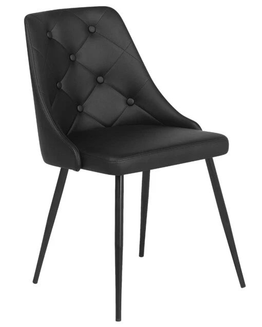Set Of 2 Dining Chairs Faux Leather Black VALERIE - Image 4