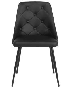 Set Of 2 Dining Chairs Faux Leather Black VALERIE -Furniture Store undef src sa picid 712748 type whitesh image