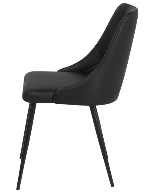 Set Of 2 Dining Chairs Faux Leather Black VALERIE - Image 6