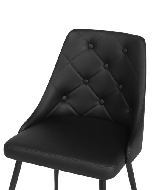 Set Of 2 Dining Chairs Faux Leather Black VALERIE - Image 8