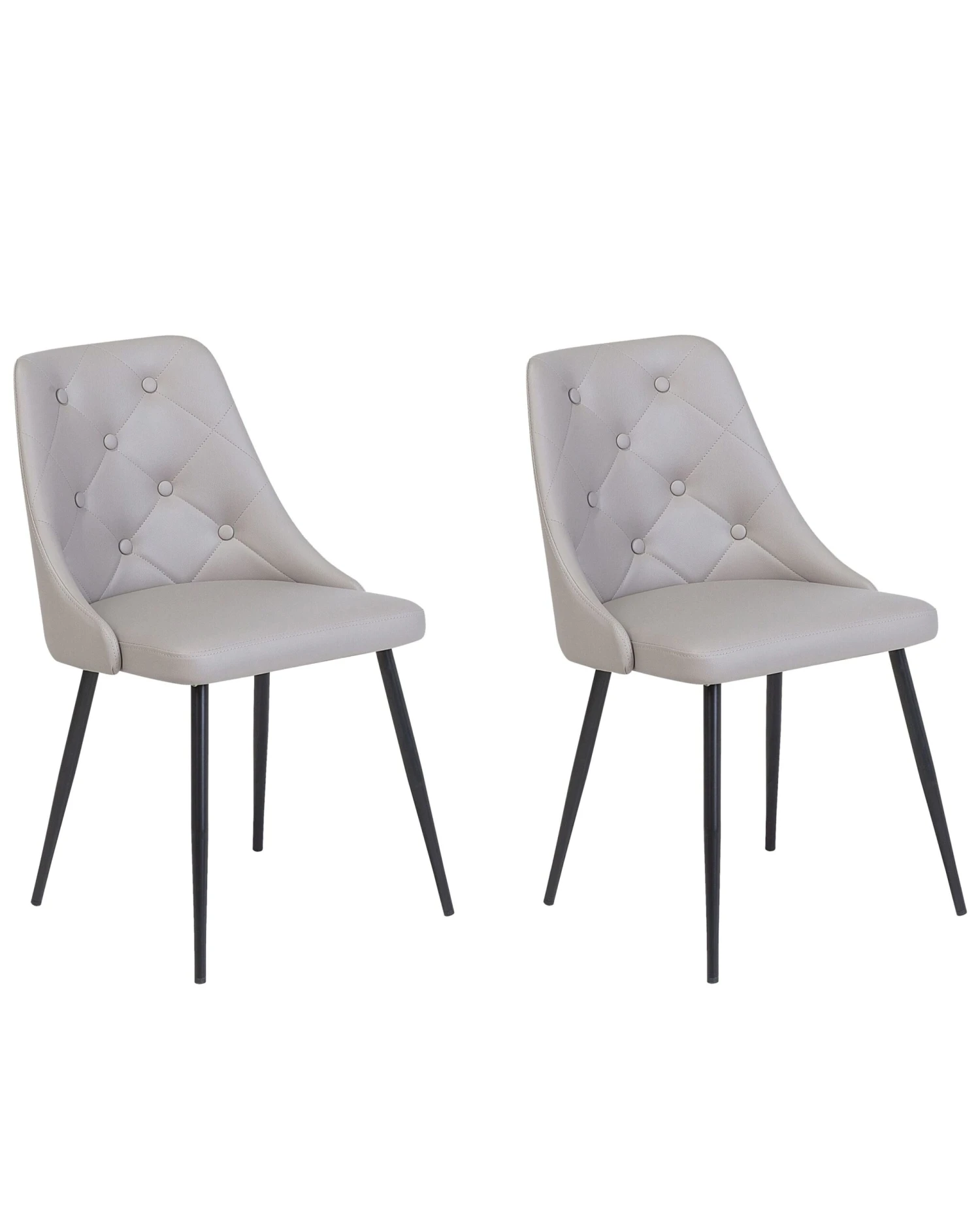 Set Of 2 Dining Chairs Faux Leather Grey VALERIE