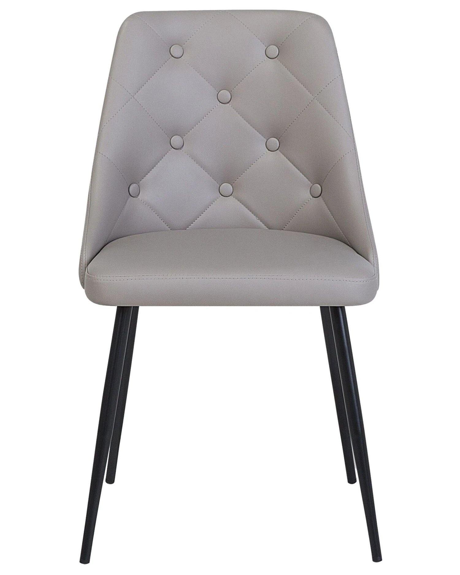 Set Of 2 Dining Chairs Faux Leather Grey VALERIE - Image 4