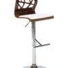 Bar Stool Dark Wood Faux Leather White PETERSBURG -Furniture Store undef src sa picid 713005 type whitesh image