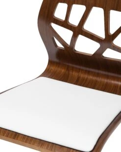 Bar Stool Dark Wood Faux Leather White PETERSBURG -Furniture Store undef src sa picid 713009 type whitesh image