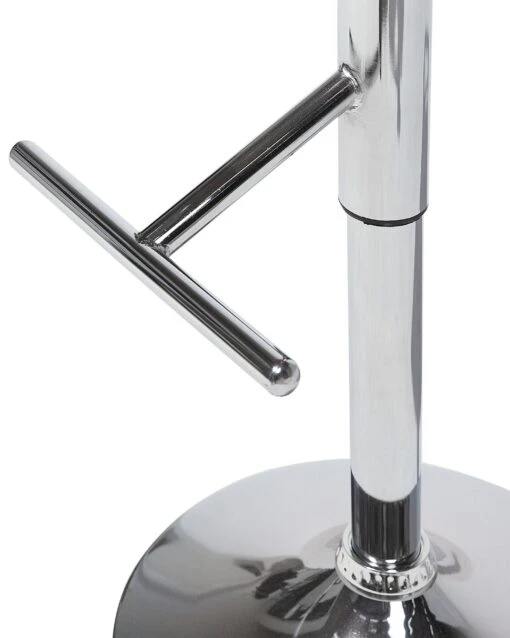 Bar Stool Dark Wood Faux Leather White PETERSBURG - Image 7