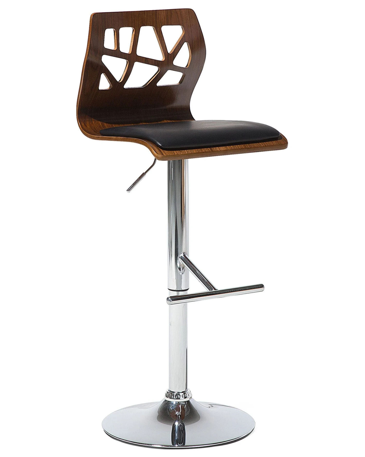 Swivel Bar Stool Dark Wood With Black PETERSBURG