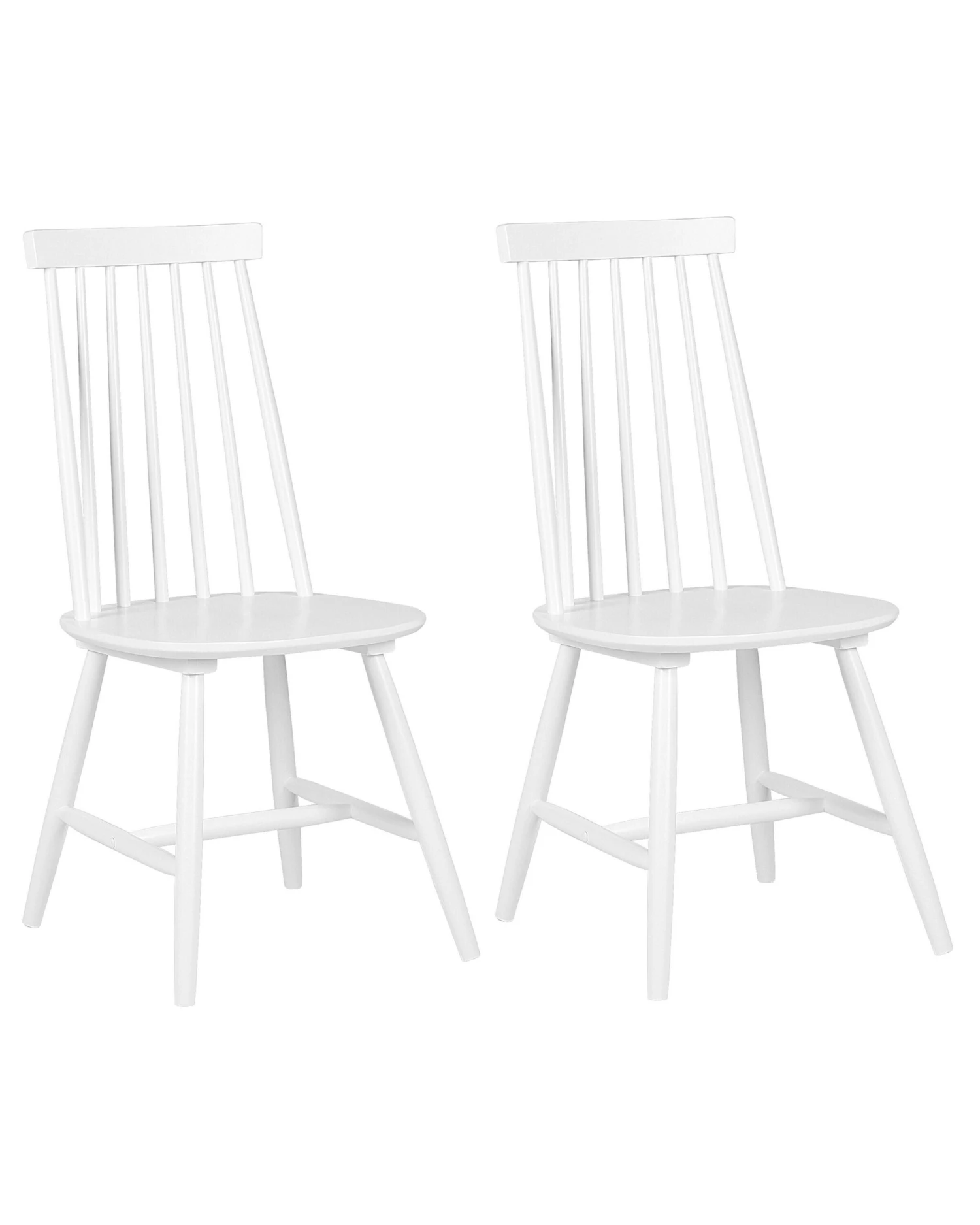 Set Of 2 Wooden Dining Chairs White BURBANK