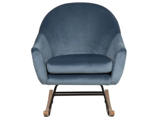 Velvet Rocking Chair Blue OXIE - Image 5