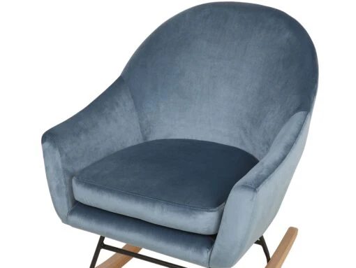 Velvet Rocking Chair Blue OXIE - Image 8