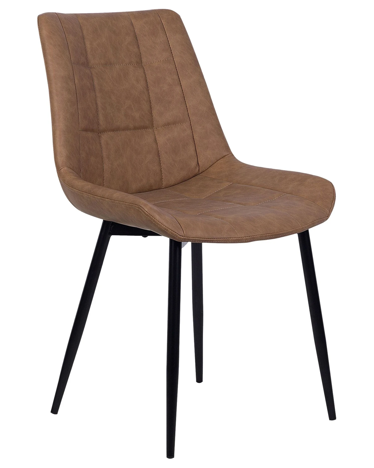 Set Of 2 Faux Leather Dining Chairs Golden Brown MELROSE - Image 3