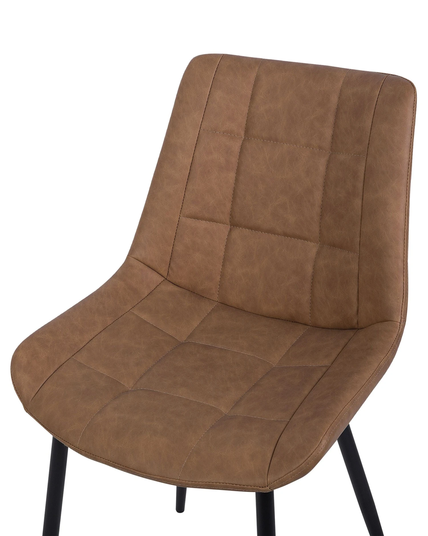 Set Of 2 Faux Leather Dining Chairs Golden Brown MELROSE - Image 7