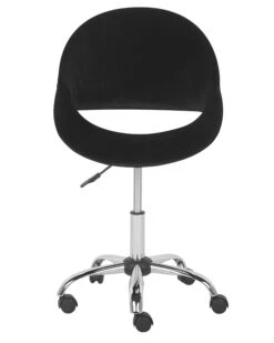 Velvet Armless Desk Chair Black SELMA -Furniture Store undef src sa picid 716823 type whitesh image