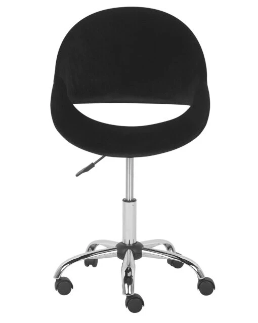 Velvet Armless Desk Chair Black SELMA - Image 5