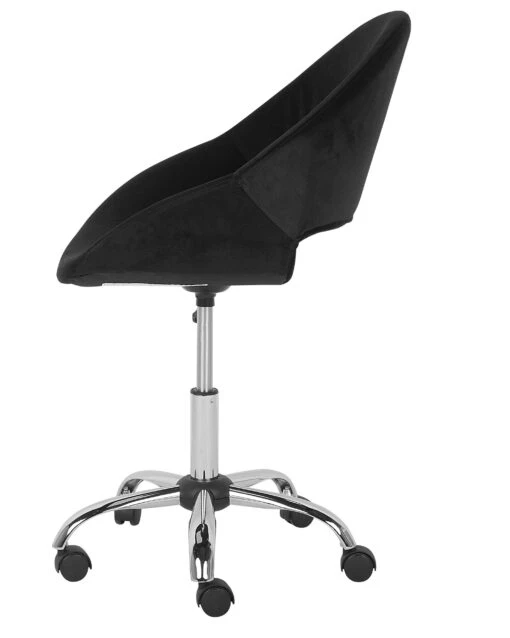 Velvet Armless Desk Chair Black SELMA - Image 6