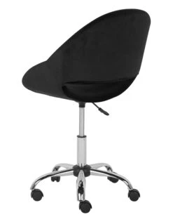Velvet Armless Desk Chair Black SELMA -Furniture Store undef src sa picid 716825 type whitesh image
