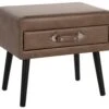 Faux Leather Side Table Brown EUROSTAR -Furniture Store undef src sa picid 719758 type whitesh image