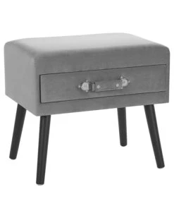 Velvet Side Table Grey EUROSTAR