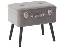 Velvet Storage Stool Grey MALLARD