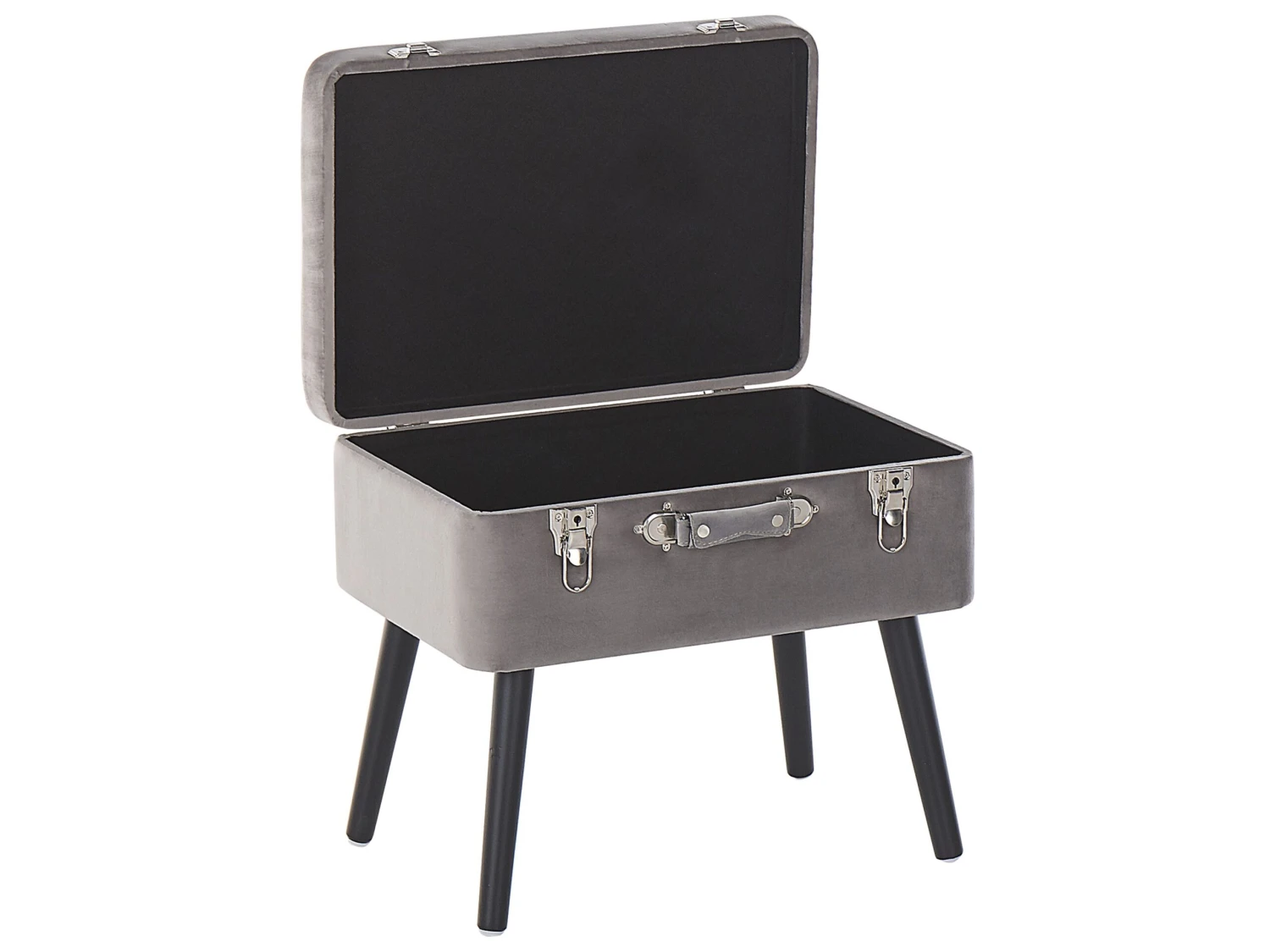 Velvet Storage Stool Grey MALLARD - Image 4