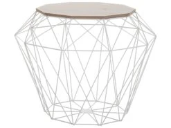 Geometric Side Table White ELIDA