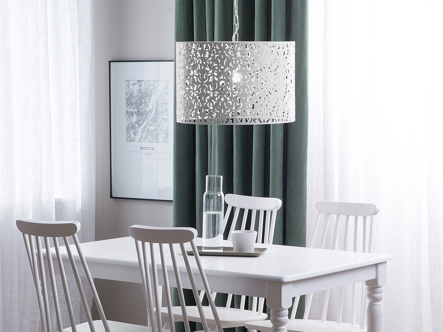 Metal Pendant Lamp White CHELIF - Image 2