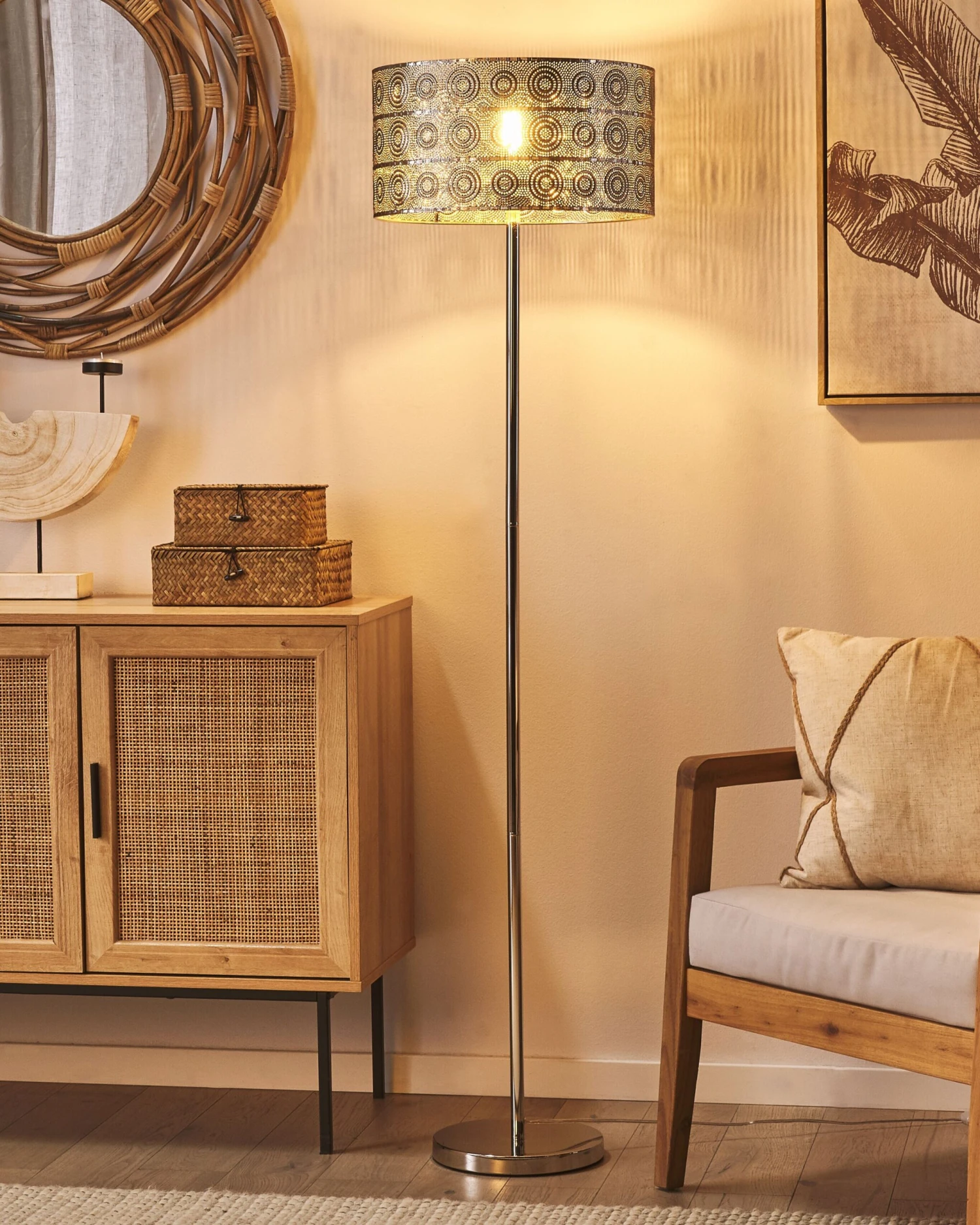 Geometric Side Table White ELIDA - Image 6