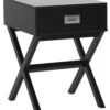 1 Drawer Bedside Table Black MONROE -Furniture Store undef src sa picid 723772 type whitesh image