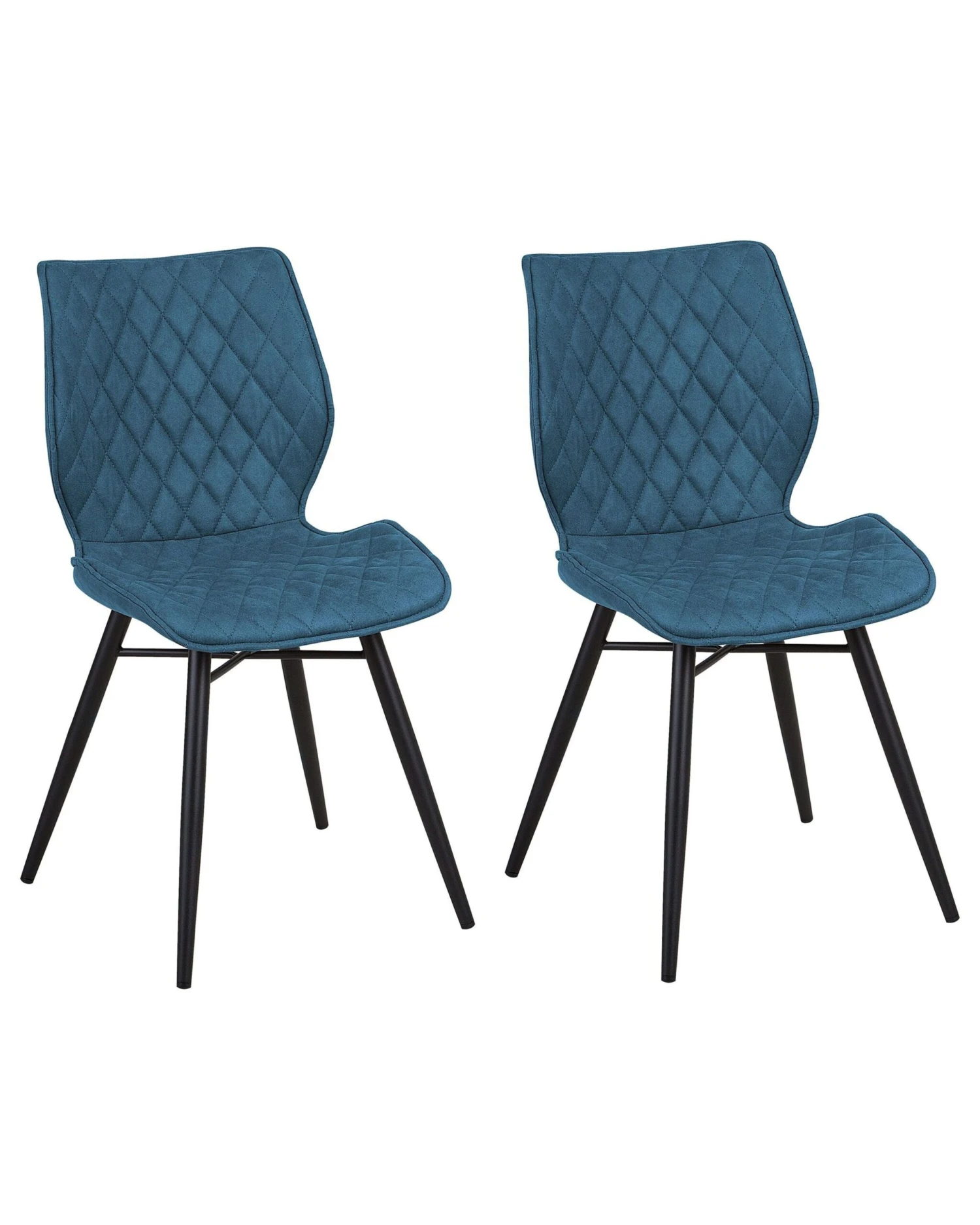 Set Of 2 Fabric Dining Chairs Blue LISLE