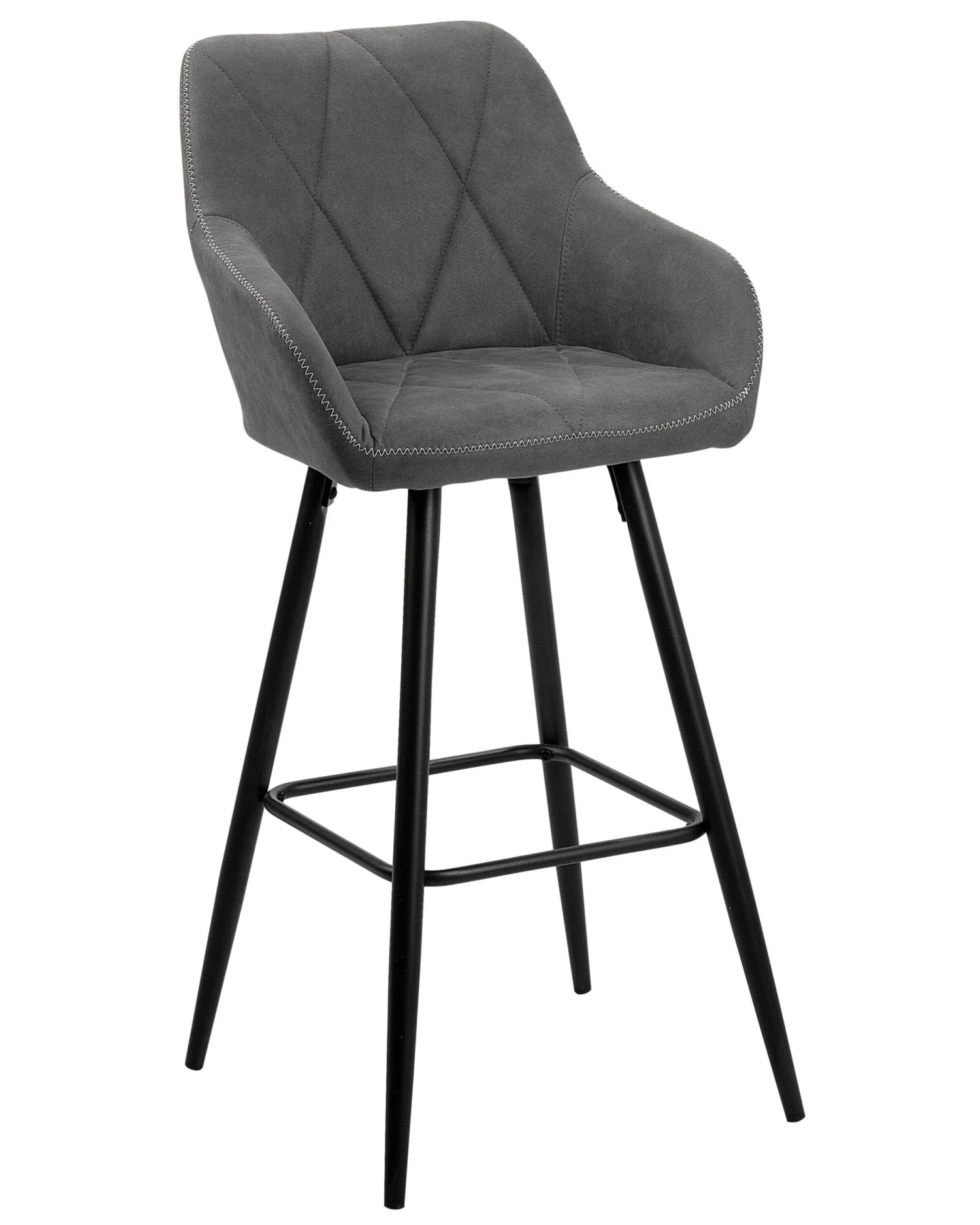 Set Of 2 Fabric Bar Chairs Grey DARIEN - Image 3