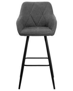 Set Of 2 Fabric Bar Chairs Grey DARIEN -Furniture Store undef src sa picid 724495 type whitesh image